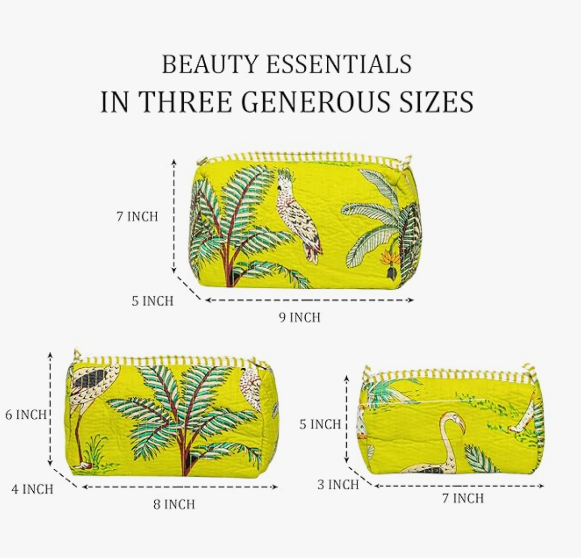 Travel Toiletry Bags (Parrot Green Jungle)