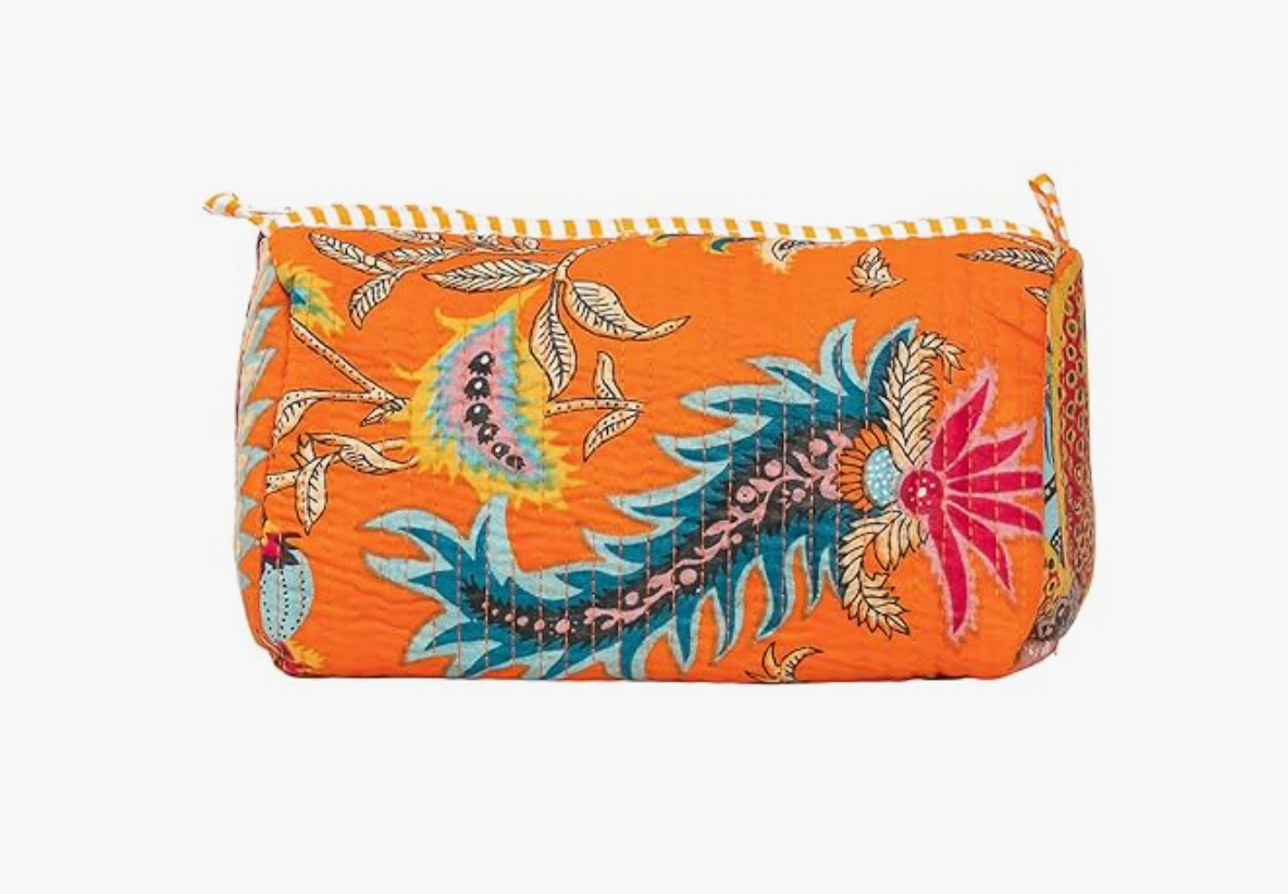 Travel Toiletry Bags (Orange Floral)