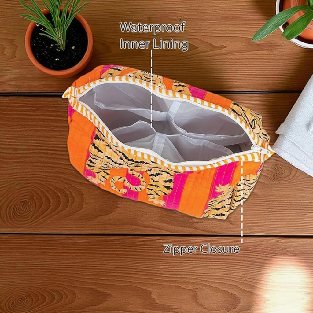 Travel Toiletry Bags (Orange Tiger)