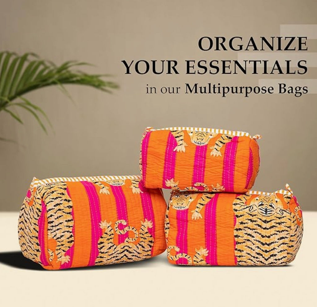 Travel Toiletry Bags (Orange Tiger)