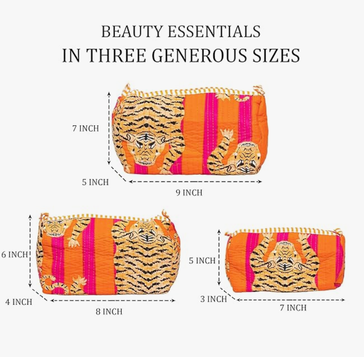 Travel Toiletry Bags (Orange Tiger)
