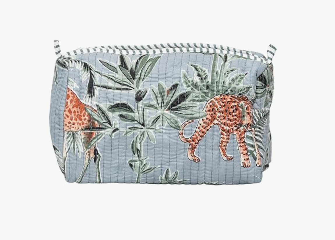 Travel Toiletry Bags (Grey Floral)