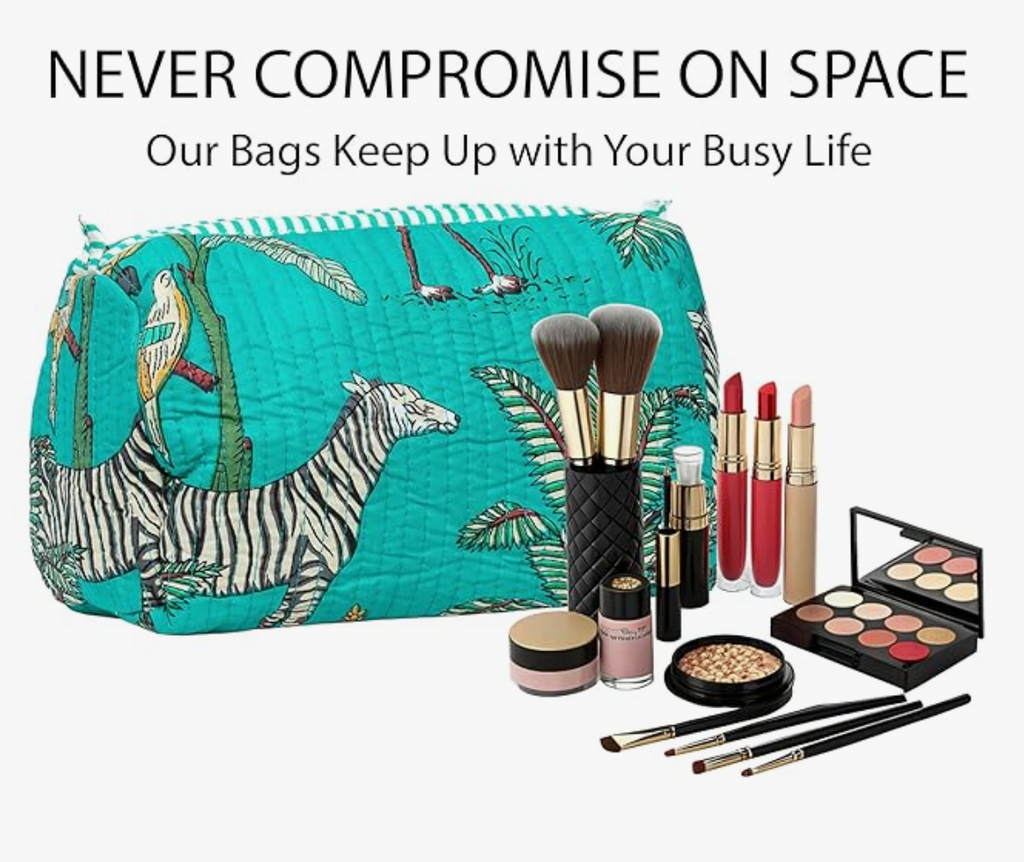 Travel Toiletry Bags (Turquoise Jungle)