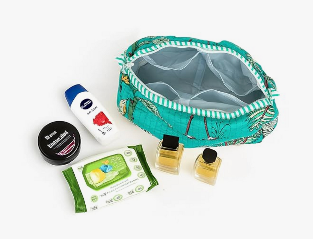 Travel Toiletry Bags (Turquoise Jungle)