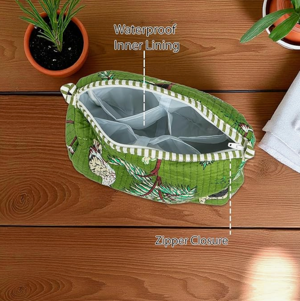Travel Toiletry Bags (Green Jungle)