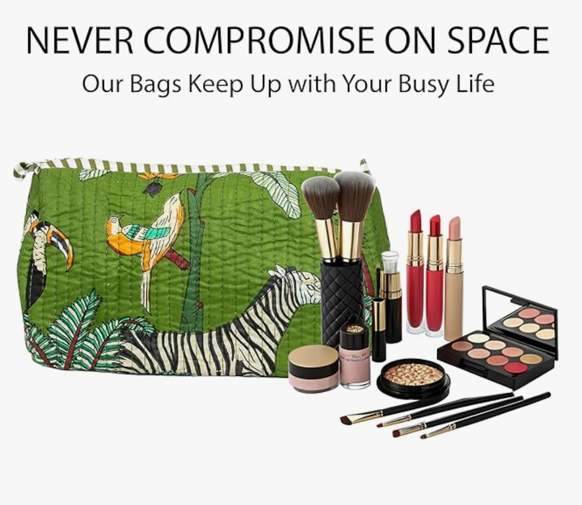 Travel Toiletry Bags (Green Jungle)