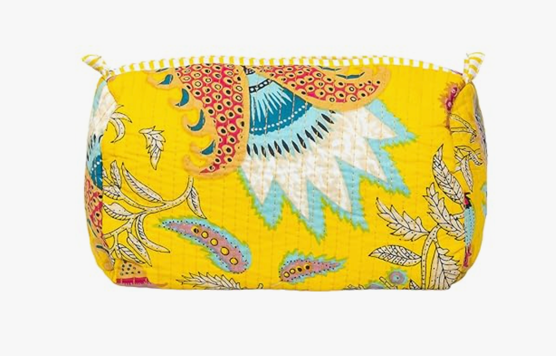 Travel Toiletry Bags (Yellow Floral)