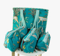 Premium Quilted Tote Bag with Matching Pouches Combo Set (Turquoise Jungle)