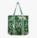 Quilted Cotton Tote Bag (Green Jungle)